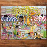 Gibsons Games Flea Market Moggies 1000 Piece Jigsaw Puzzle - Old Railway Line Garden Centre