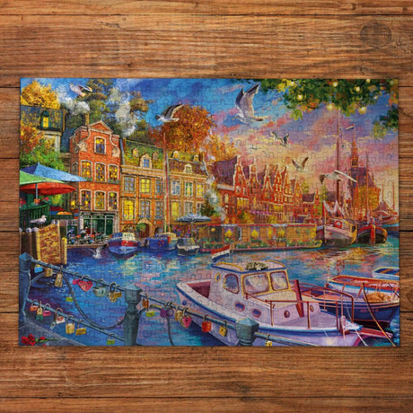 Gibsons Games Harbour Reflections 500 Piece Jigsaw Puzzle - Old Railway Line Garden Centre