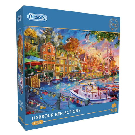 Gibsons Games Harbour Reflections 500 Piece Jigsaw Puzzle - Old Railway Line Garden Centre