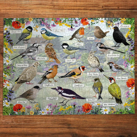 Gibsons Games RSPB: Blissful Birds 1000 Piece Jigsaw Puzzle - Old Railway Line Garden Centre