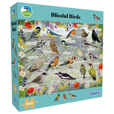 Gibsons Games RSPB: Blissful Birds 1000 Piece Jigsaw Puzzle - Old Railway Line Garden Centre