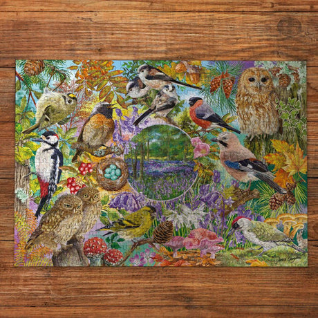 Gibsons Games RSPB: Wings in the Wood 4x500 Piece Jigsaw Puzzles - Old Railway Line Garden Centre