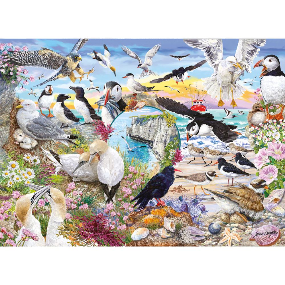 Gibsons Games RSPB: Wings in the Wood 4x500 Piece Jigsaw Puzzles