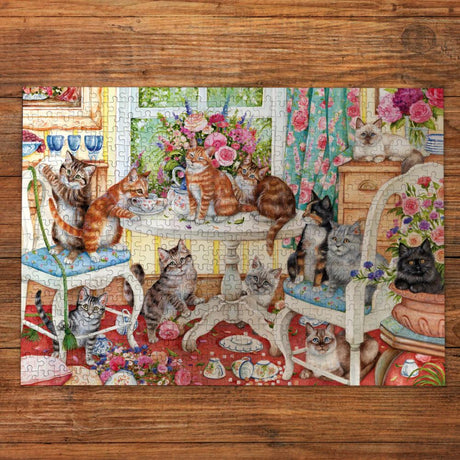 Gibsons Games Tails From The Tea Party 500 Piece Jigsaw Puzzle - Old Railway Line Garden Centre