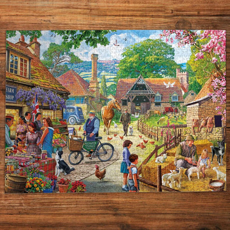 Gibsons Games The Farm Shop 1000 Piece Jigsaw Puzzle - Old Railway Line Garden Centre