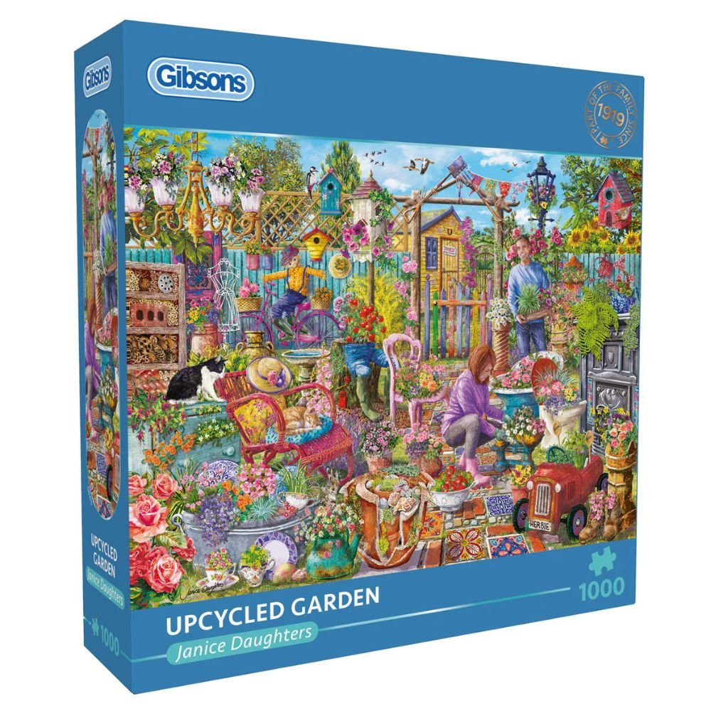 Gibsons Games Upcycled Garden 1000 Piece Jigsaw Puzzle - Old Railway Line Garden Centre