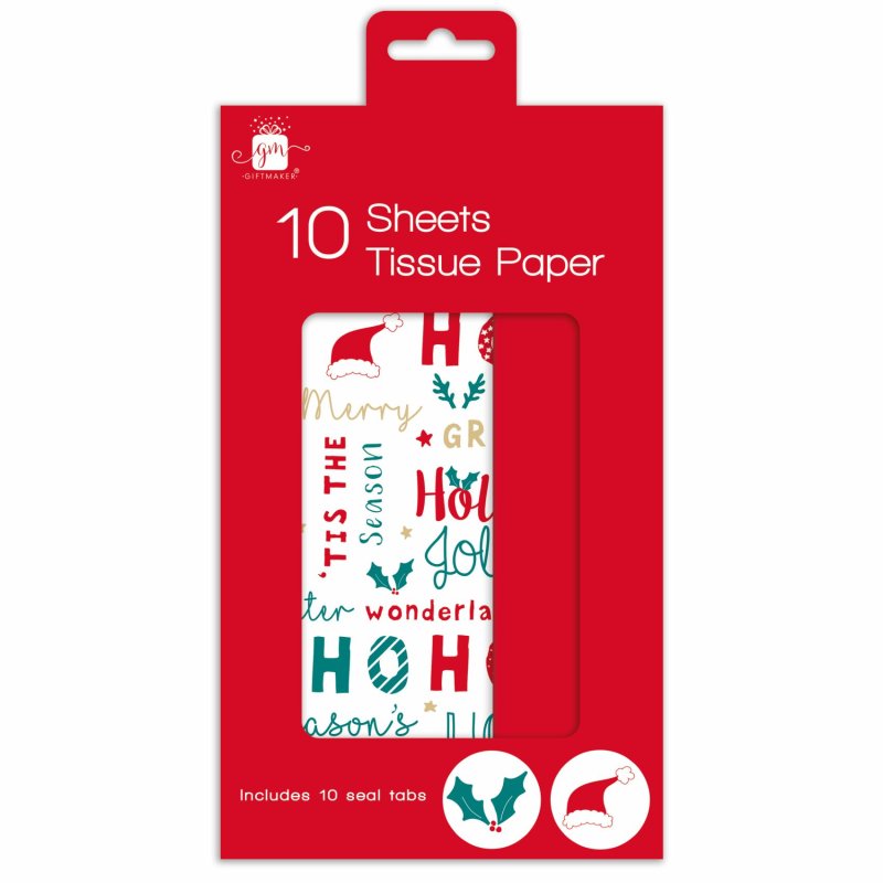 Gift Maker 10 Sheets Festive White Tissue Paper Gift Wrap