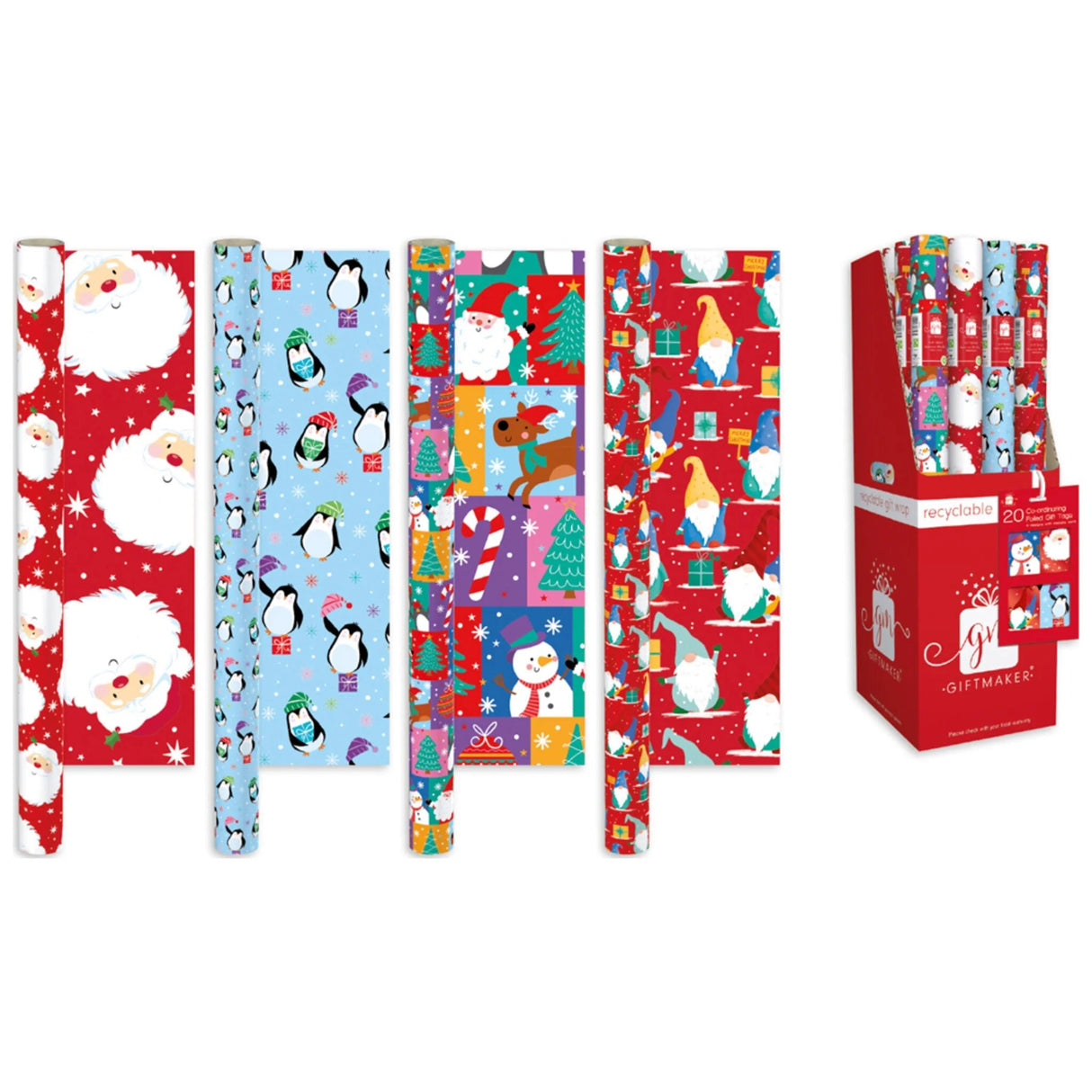 Giftmaker 4m Santa & Friends Christmas Wrapping Paper (Choice of 3)