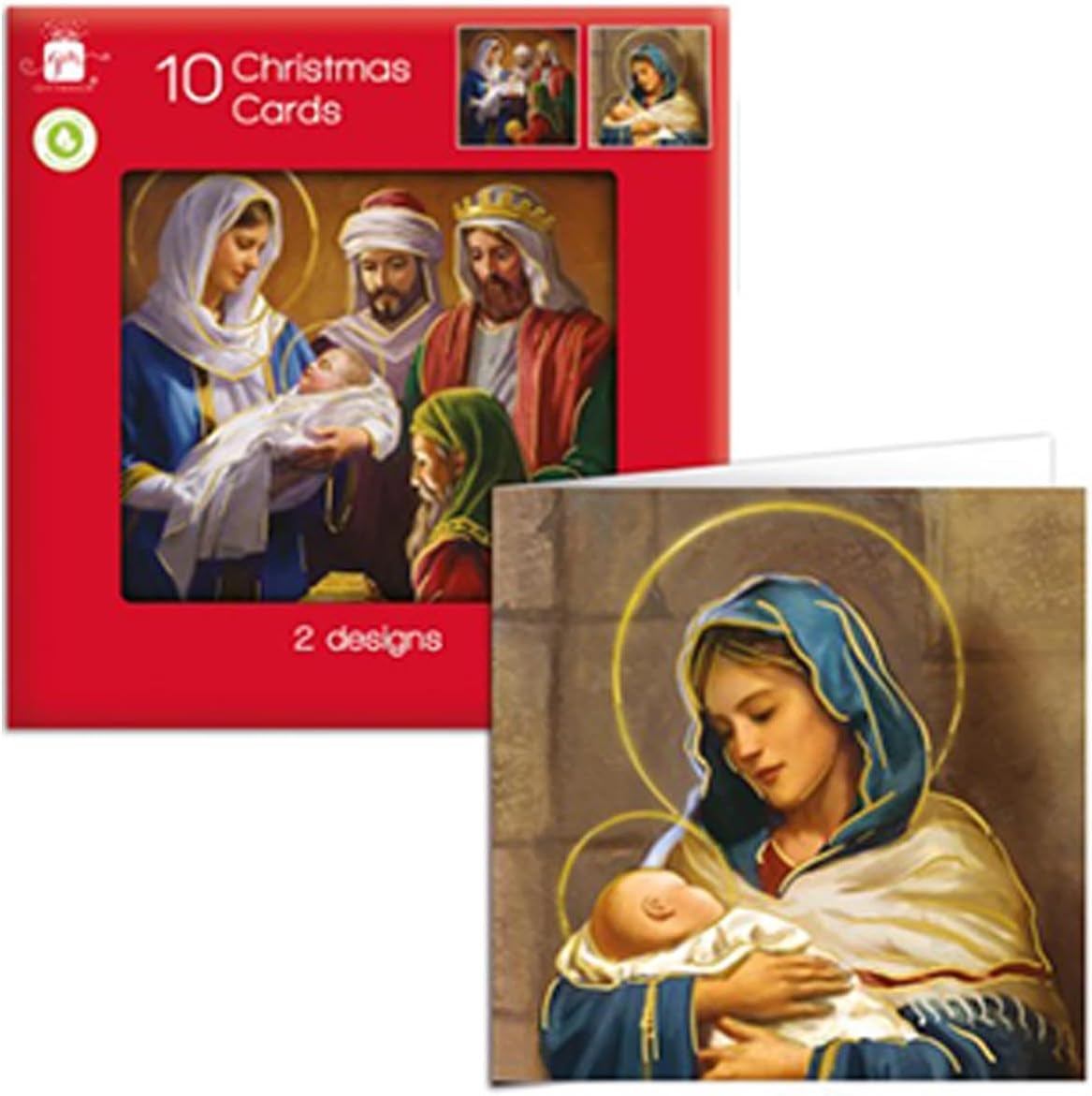 Giftmaker Square Religious Christmas Cards - 2 Designs - Pack of 10