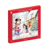 Giftmaker Square Snowman Christmas Cards - 2 Designs - Pack of 10