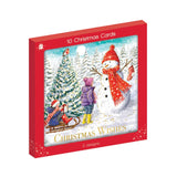 Giftmaker Square Snowman Christmas Cards - 2 Designs - Pack of 10