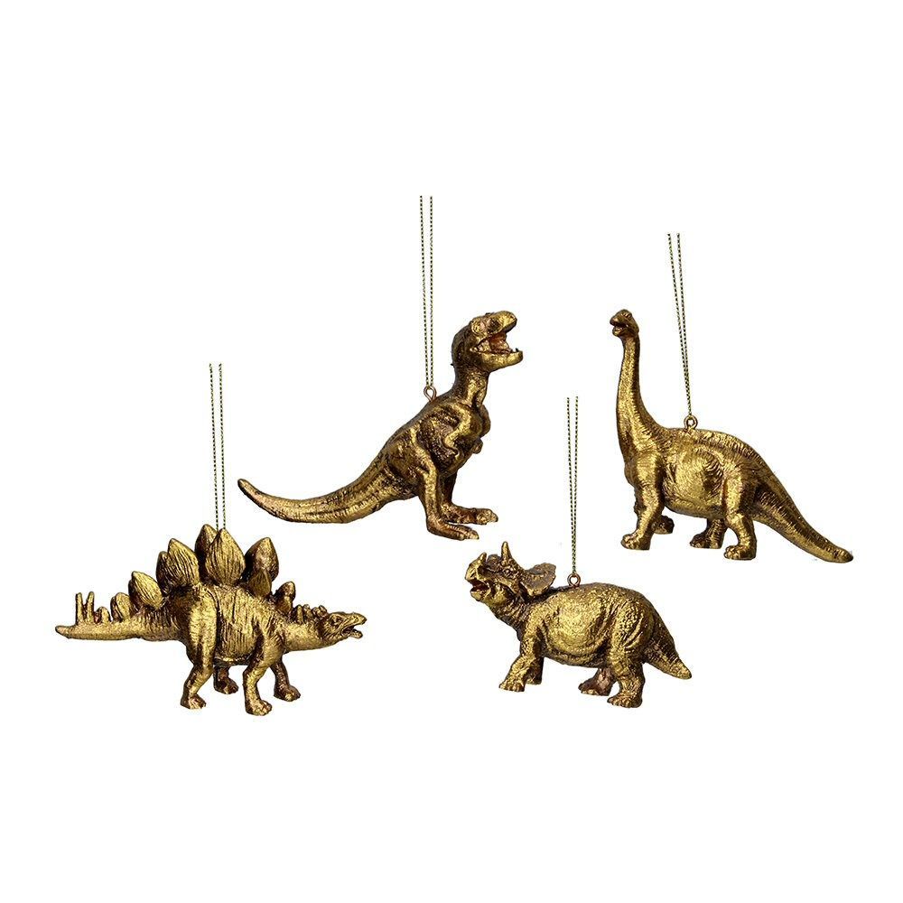 Gisela Graham 10cm Resin Dinosaur Hanging Decoration - Gold - (Choice of 4)
