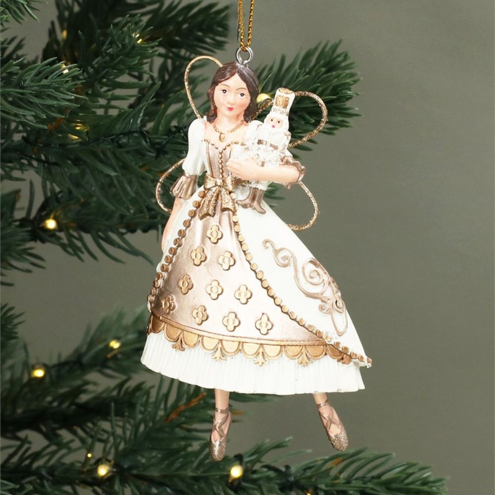 Gisela Graham 10cm Resin Fairy Nutcracker Hanging Decoration