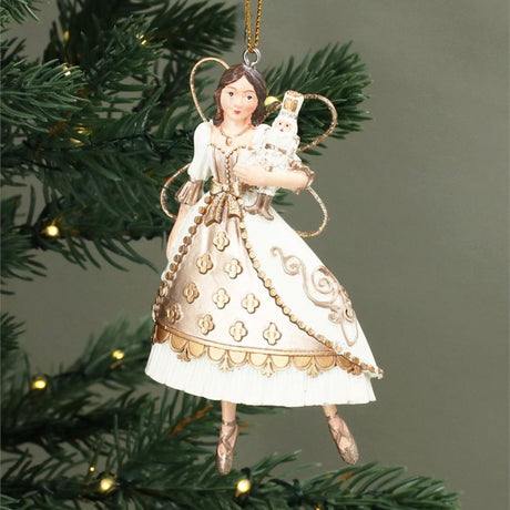 Gisela Graham 10cm Resin Fairy Nutcracker Hanging Decoration