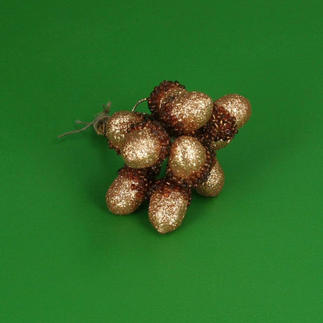 Gisela Graham 11cm Copper Glitter Acorn Pick