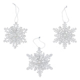 Gisela Graham Metal 11cm Glitter Snowflake - Silver -  (Choice of 3)