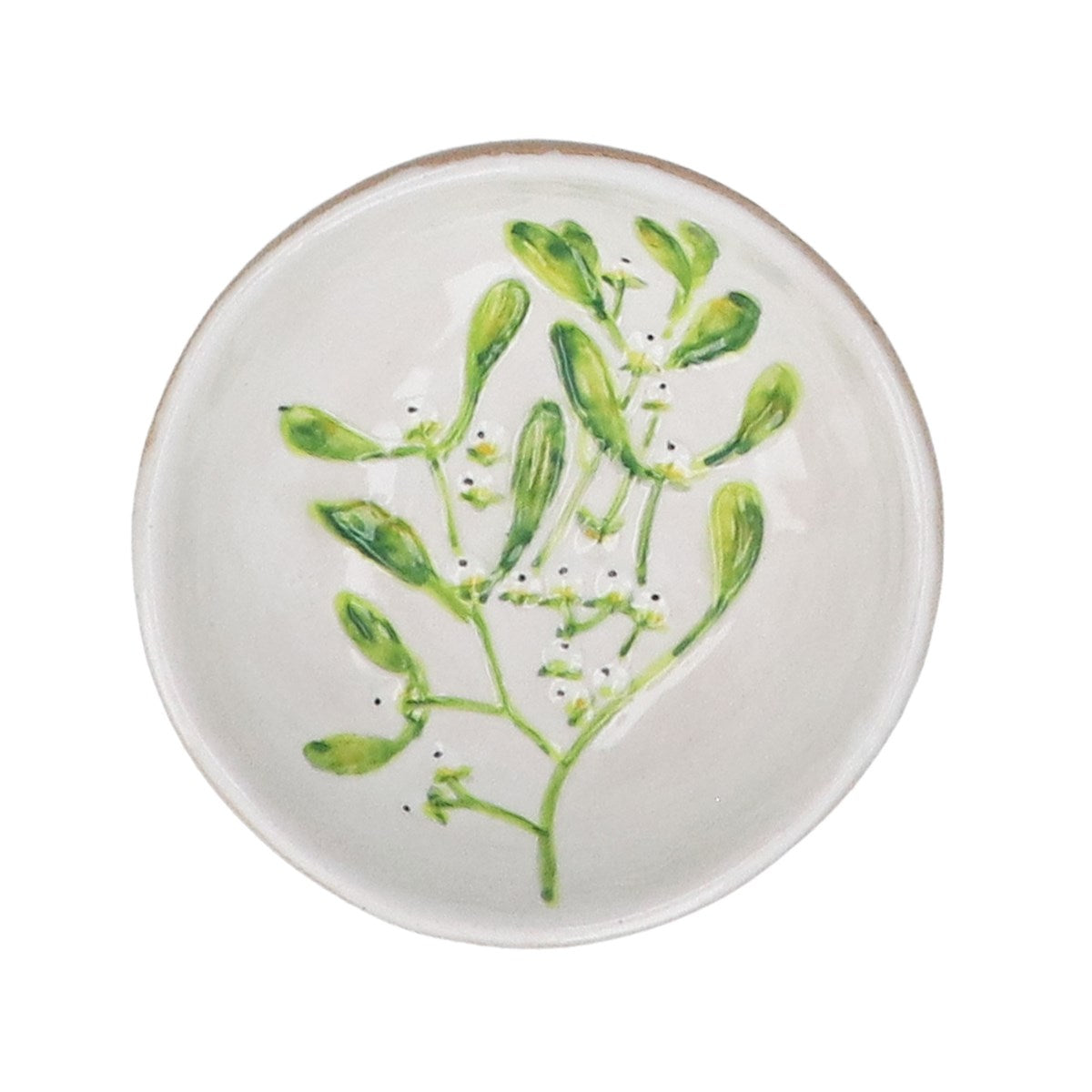 Gisela Graham 11cm Mistletoe Stoneware Bowl - Small