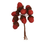 Gisela Graham 11cm Red Glitter Acorn Pick