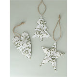 Gisela Graham 11cm Tin Shape Mistletoe Hanging Decoration - (Choice of 3)