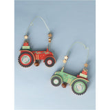 Gisela Graham 11cm Wooden Tractor Hanging Decoration - (Choice of 2)
