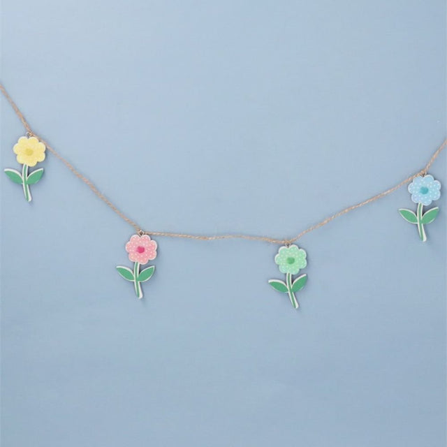 Gisela Graham 120cm Pastel Flowers Garland - Old Railway Line Garden Centre