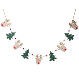 Gisela Graham 123cm Wooden Reindeer & Tree Garland