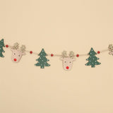 Gisela Graham 123cm Wooden Reindeer & Tree Garland