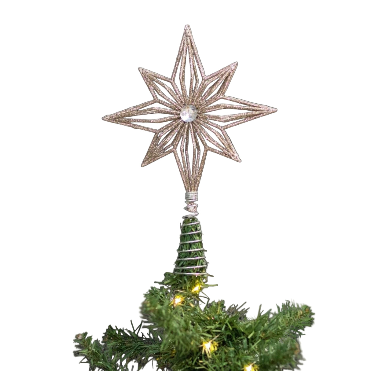 Gisela Graham 12cm Diamante Star Tree Topper - Gold