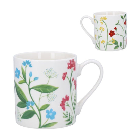Gisela Graham 12cm Meadow Bone China Mug - Old Railway Line Garden Centre