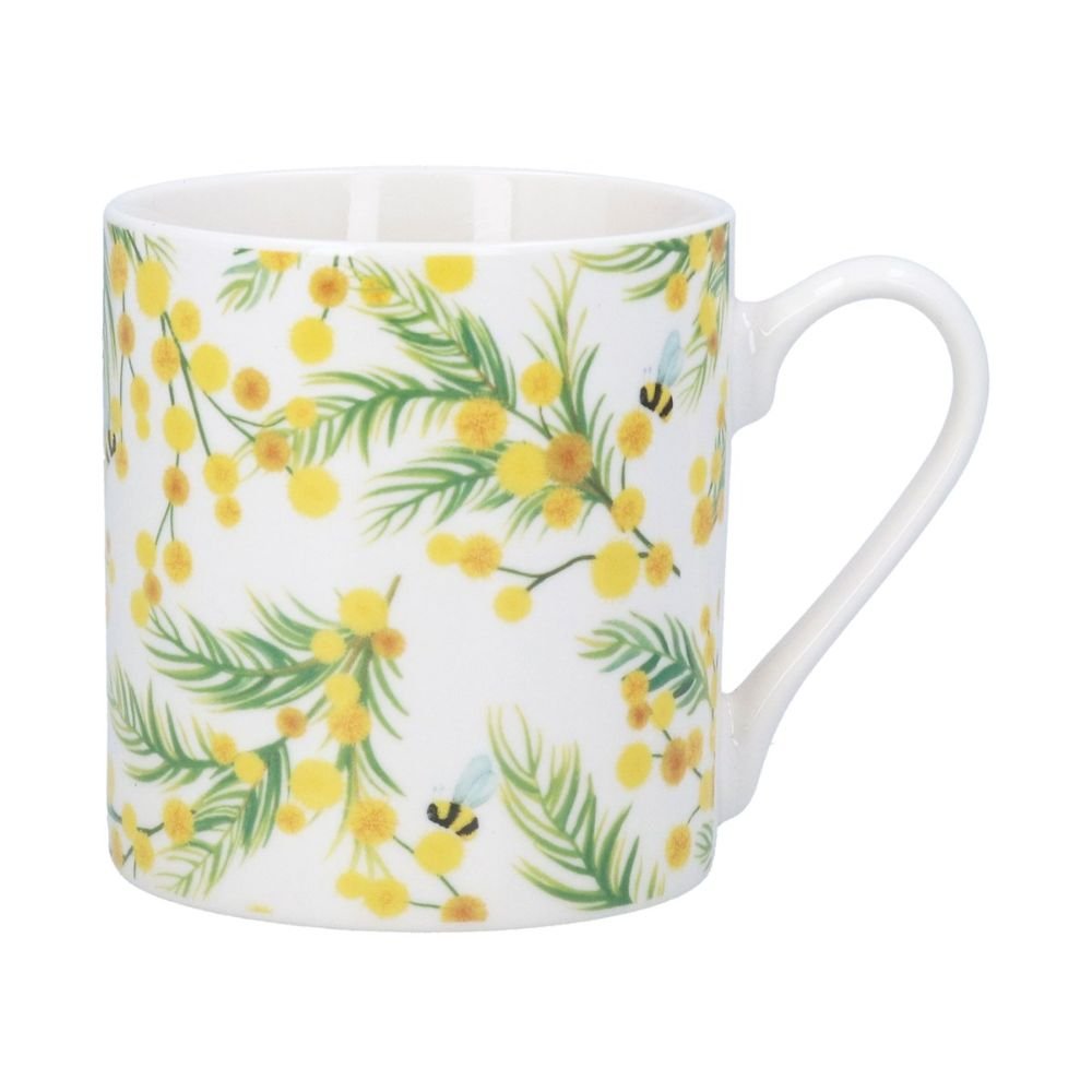 Gisela Graham 12cm Mimosa Bone China Mug - Old Railway Line Garden Centre