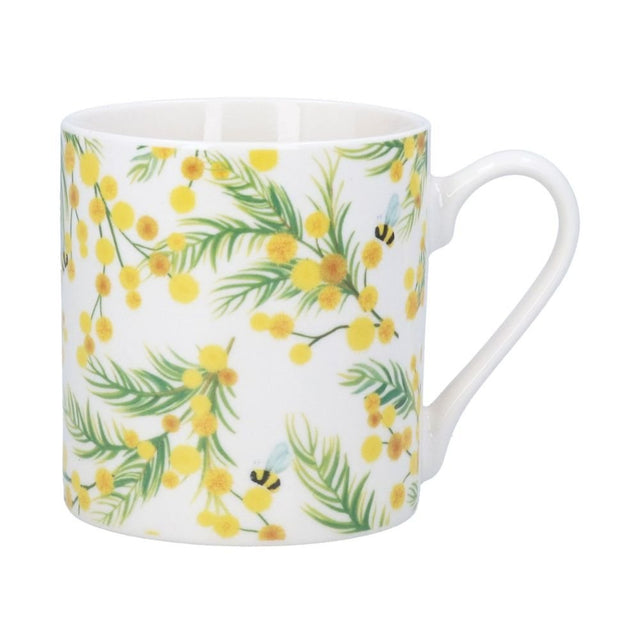 Gisela Graham 12cm Mimosa Bone China Mug - Old Railway Line Garden Centre