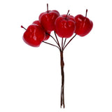 Gisela Graham 12cm Red Shiny Apple Bunch Pick