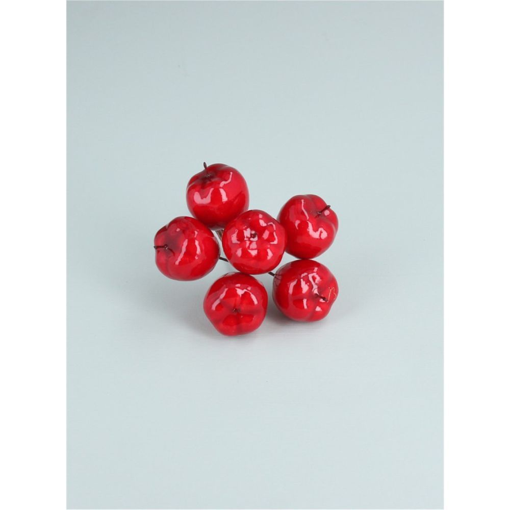 Gisela Graham 12cm Red Shiny Apple Bunch Pick