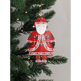 Gisela Graham 13cm Tin Alpine Santa Decoration - Red
