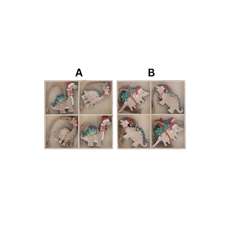 Gisela Graham Wood 13cm Box of 8 Dinosaurs (Choice of 2)