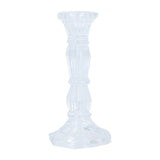 Gisela Graham 15cm Clear Glass Moulded Candlestick
