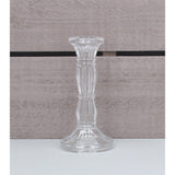 Gisela Graham 15cm Clear Glass Moulded Candlestick