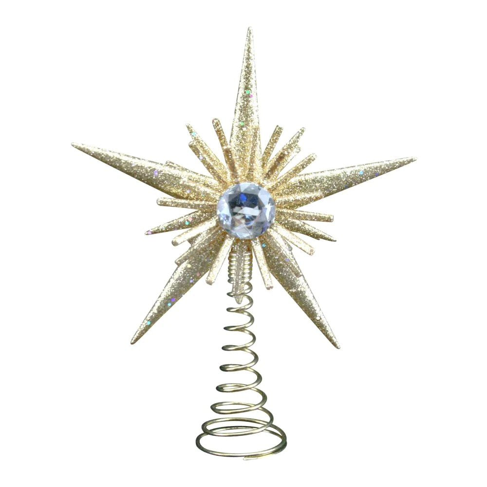 Gisela Graham 15cm Glitter Star Tree Topper - Gold
