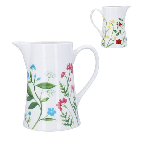 Gisela Graham 15cm Meadow Bone China Large Jug - Old Railway Line Garden Centre