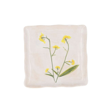 Gisela Graham 16cm Stoneware Square Side Plate - Old Railway Line Garden Centre