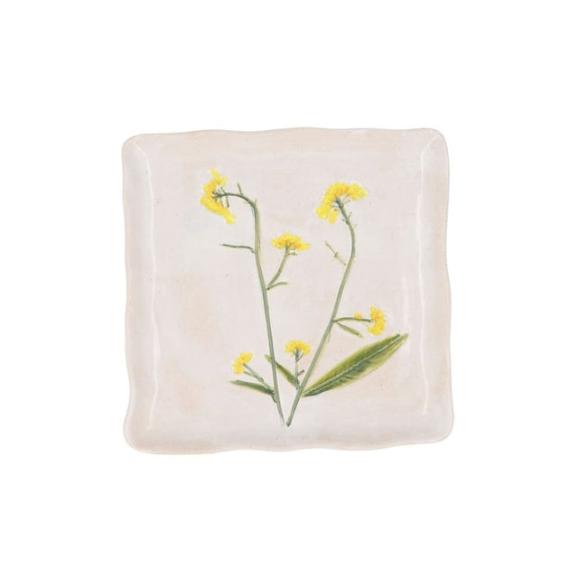 Gisela Graham 16cm Stoneware Square Side Plate - Old Railway Line Garden Centre