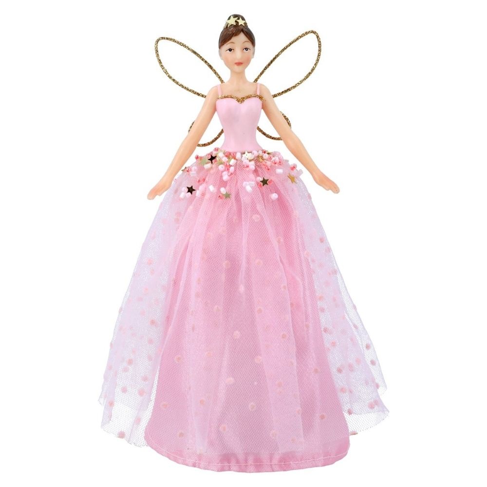 Gisela Graham 18cm Resin Fairy Tree Topper - Pink