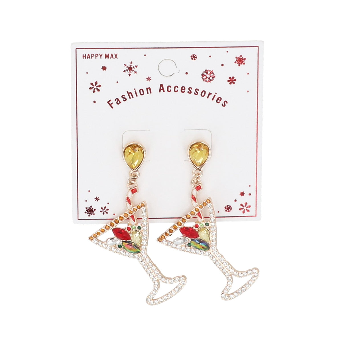 Gisela Graham Metal/Enamel Christmas Cocktail Earrings