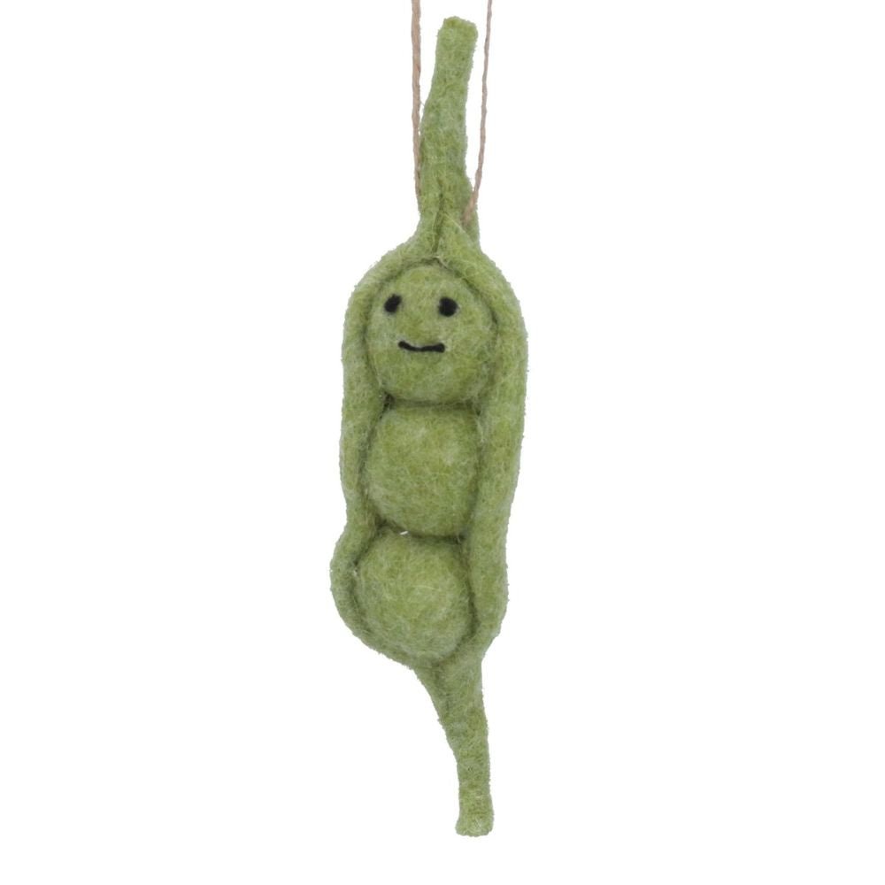 Gisela Graham 19cm Peapod Hanging Decoration - Old Railway Line Garden Centre