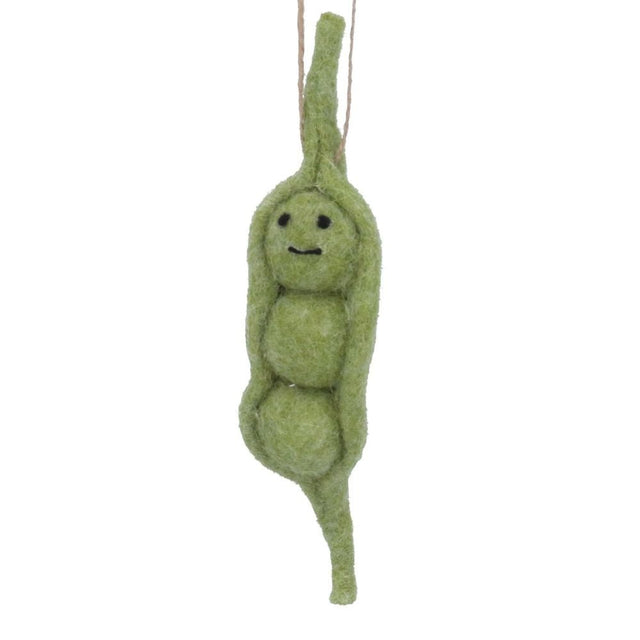 Gisela Graham 19cm Peapod Hanging Decoration - Old Railway Line Garden Centre