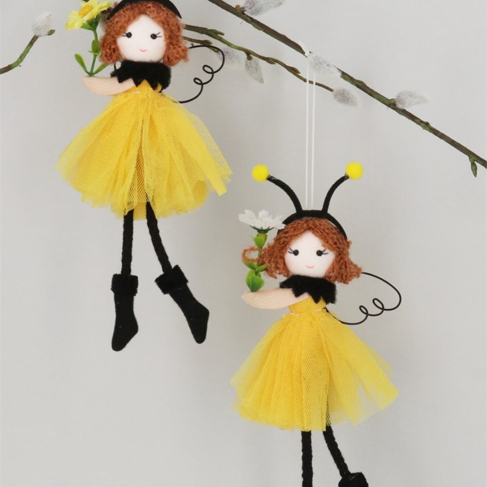 Gisela Graham 20cm Bee Girls Hanging Decoration (Choice of 2) - Old Railway Line Garden Centre
