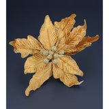 Gisela Graham 20cm Gold Velvet Poinsettia Pick