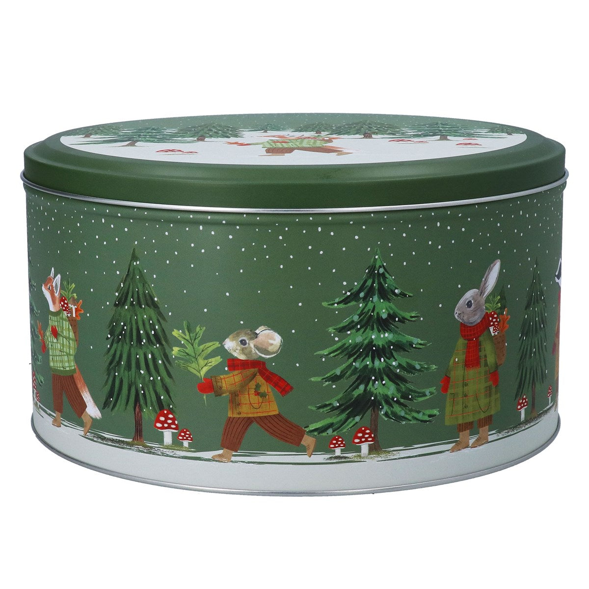 Gisela Graham 23cm Woodland Scene Metal Cake Tin