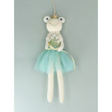 Gisela Graham 24cm Frog in Dress with Crown Hanging Decoration