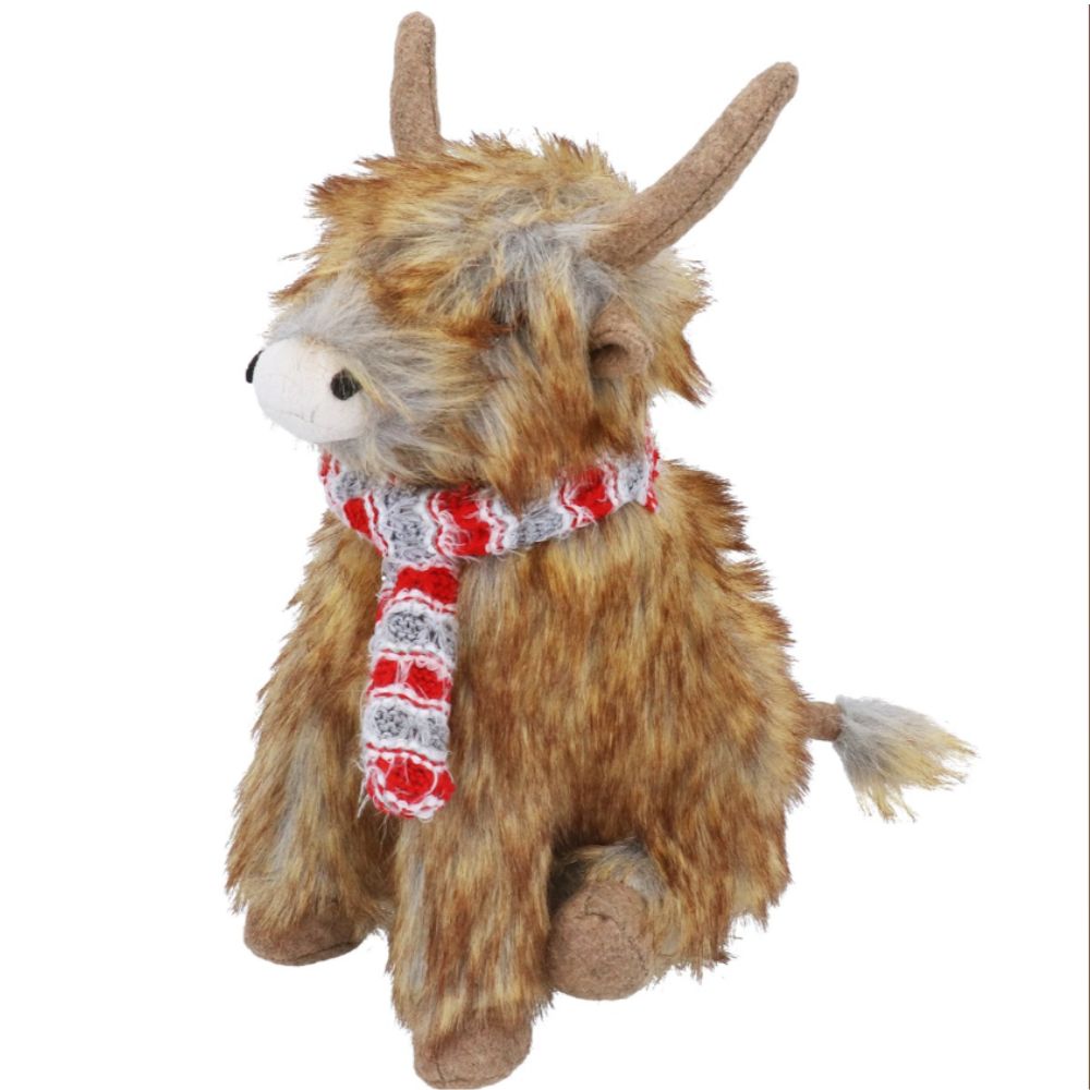 Gisela Graham 25cm Highland Cow with Scarf Ornament